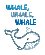 Load image into Gallery viewer, Whale Whale Whale applique machine embroidery design (4 sizes included) DIGITAL DOWNLOAD