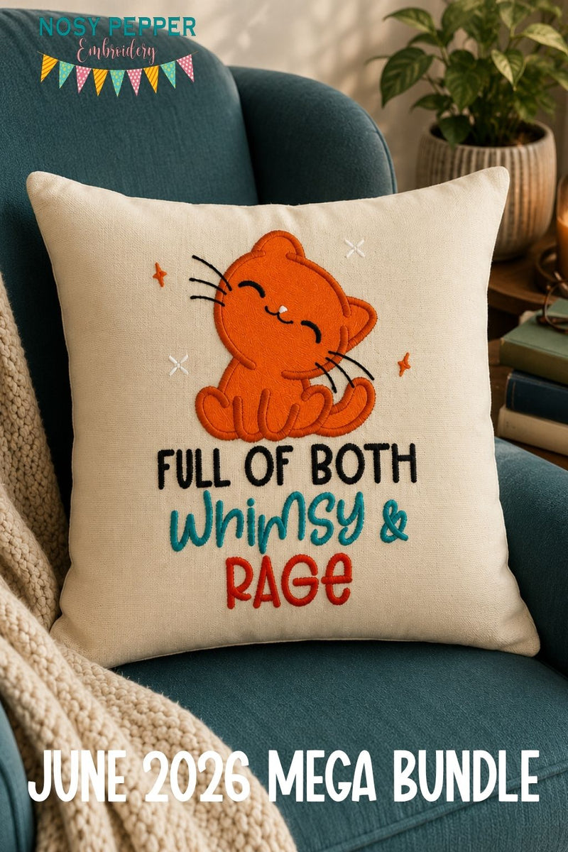 Whimsy and Rage applique machine embroidery design (4 sizes included ...