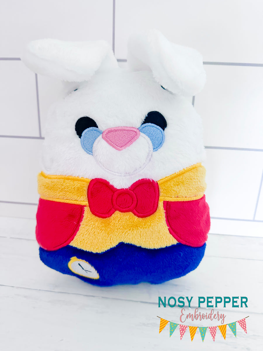 White Rabbit stuffie (5 sizes included) machine embroidery design DIGI ...