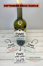 Load image into Gallery viewer, Parenting wine tags (set of 4 designs) machine embroidery design DIGITAL DOWNLOAD