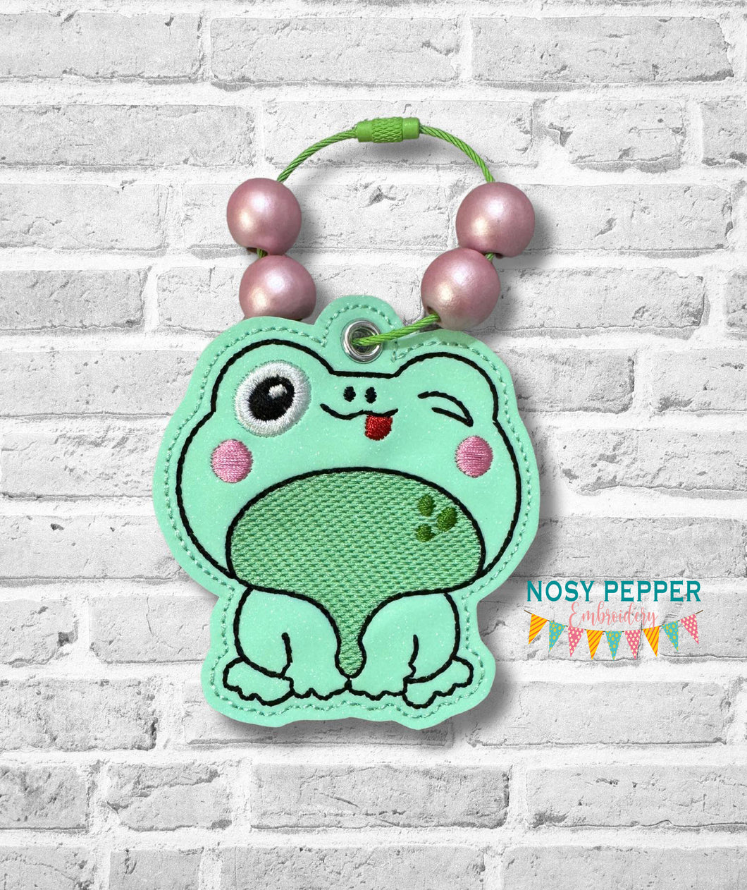 Winking Frog bagtag SEPT 24 MYSTERY BUNDLE bookmark/ornament/bag tag machine embroidery design DIGITAL DOWNLOAD
