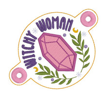 Load image into Gallery viewer, Witchy Woman Bun cover machine embroidery design DIGITAL DOWNLOAD