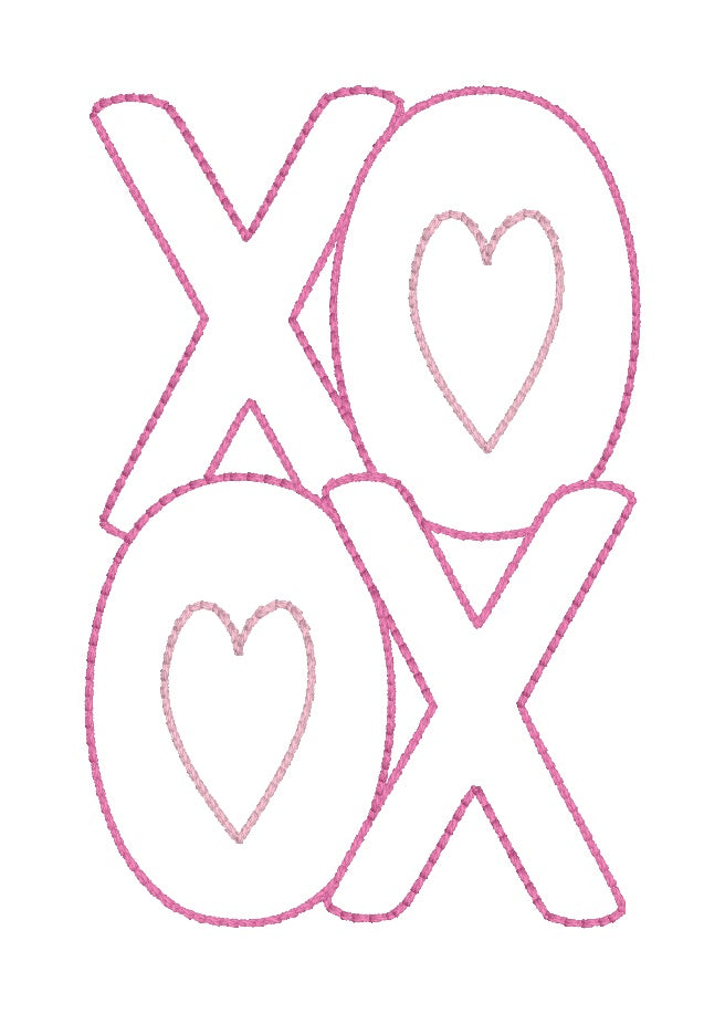 XOOX raw edge appliqué machine embroidery design (5 sizes included) DI ...