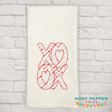Load image into Gallery viewer, XOOX raw edge appliqué machine embroidery design (5 sizes included) DIGITAL DOWNLOAD