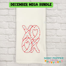 Load image into Gallery viewer, XOOX raw edge appliqué machine embroidery design (5 sizes included) DIGITAL DOWNLOAD