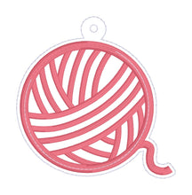 Load image into Gallery viewer, Yarn shaker appliqué bag tag/ornament/bookmark machine embroidery design DIGITAL DOWNLOAD
