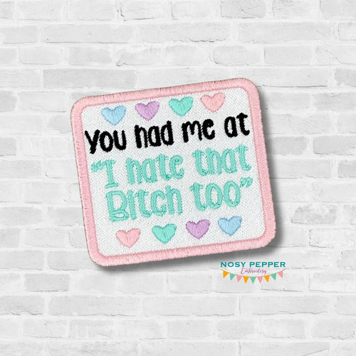You Had Me At patch (2 sizes included) machine embroidery design DIGITAL DOWNLOAD