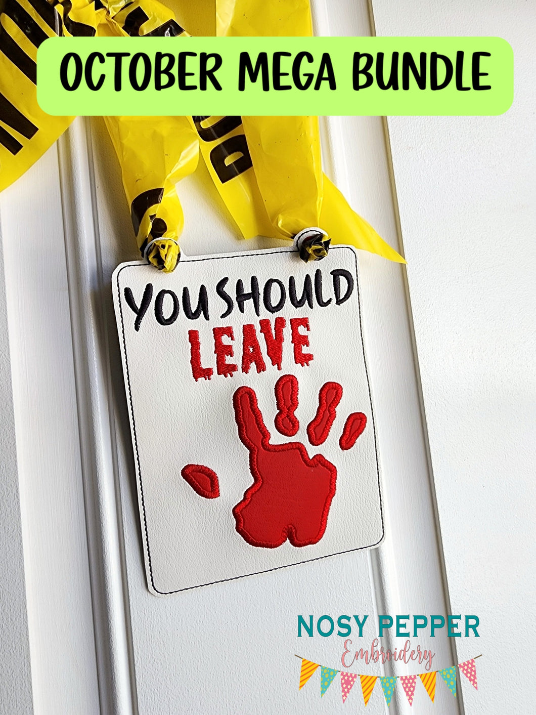 You Should Leave applique ITH sign machine embroidery design (4 sizes included) DIGITAL DOWNLOAD