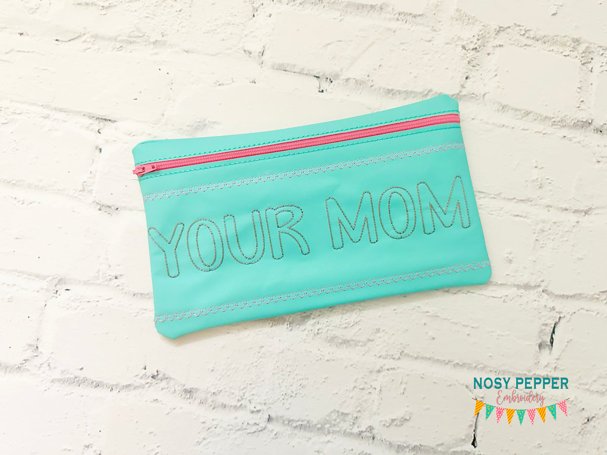 Your Mom applique ITH Bag 4 sizes available machine embroidery design ...
