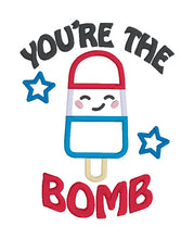 Load image into Gallery viewer, You're The Bomb Appliqué machine embroidery design (4 sizes included) DIGITAL DOWNLOAD