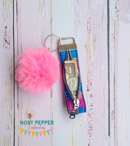 Zipper 6x10 fob machine embroidery file DIGITAL DOWNLOAD