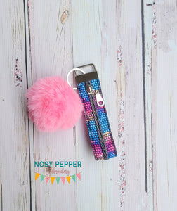 Zipper 6x10 fob machine embroidery file DIGITAL DOWNLOAD