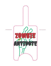 Load image into Gallery viewer, Zombie Antidote Sanitizer Case (2 sizes available) machine embroidery design DIGITAL DOWNLOAD