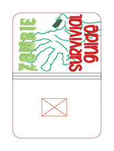 Load image into Gallery viewer, Zombie Survival Guide Notebook Cover 2 sizes available machine embroidery design DIGITAL DOWNLOAD