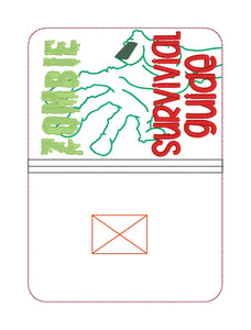 Zombie Survival Guide Notebook Cover 2 sizes available machine embroidery design DIGITAL DOWNLOAD