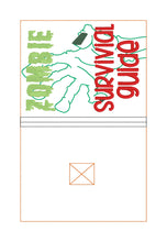 Load image into Gallery viewer, Zombie Survival Guide Notebook Cover 2 sizes available machine embroidery design DIGITAL DOWNLOAD
