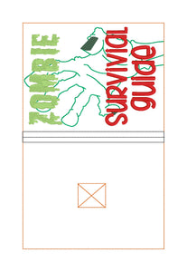 Zombie Survival Guide Notebook Cover 2 sizes available machine embroidery design DIGITAL DOWNLOAD