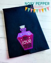 Load image into Gallery viewer, Anti-Love Potion applique machine embroidery design (4 sizes included) DIGITAL DOWNLOAD