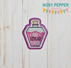 Anti Love Potion patch machine embroidery design (2 sizes included) DIGITAL DOWNLOAD
