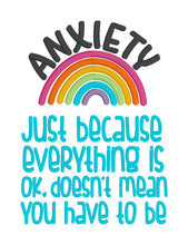 Load image into Gallery viewer, Anxiety Just Because machine embroidery design (4 sizes included) DIGITAL DOWNLOAD