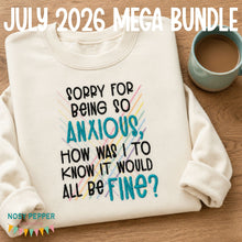 Load image into Gallery viewer, Sorry For Being Anxious machine embroidery design (4 sizes included) DIGITAL DOWNLOAD