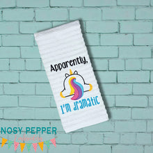 Load image into Gallery viewer, Apparently I&#39;m Dramatic machine embroidery design (4 sizes included) DIGITAL DOWNLOAD