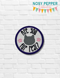 Are You Fur Real patch machine embroidery design (2 sizes included) DIGITAL DOWNLOAD