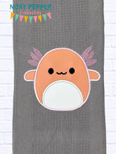 Load image into Gallery viewer, Axolotl Squishy Applique embroidery design (5 sizes included) DIGITAL DOWNLOAD