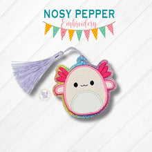 Load image into Gallery viewer, Axolotl Squishy Applique bookmark machine embroidery file DIGITAL DOWNLOAD