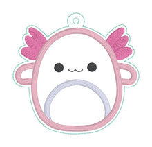 Load image into Gallery viewer, Axolotl Squishy Applique bookmark machine embroidery file DIGITAL DOWNLOAD
