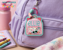 Load image into Gallery viewer, Backpack applique shaker tag/bookmark/ornament machine embroidery design AUGUST 2025 MB --DIGITAL DOWNLOAD