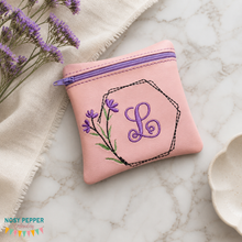 Load image into Gallery viewer, Floral Monogram ITH Bag (5 sizes available) 2026 Skill Builder Bundle machine embroidery design DIGITAL DOWNLOAD