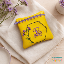Load image into Gallery viewer, Floral Monogram ITH Bag (5 sizes available) 2026 Skill Builder Bundle machine embroidery design DIGITAL DOWNLOAD