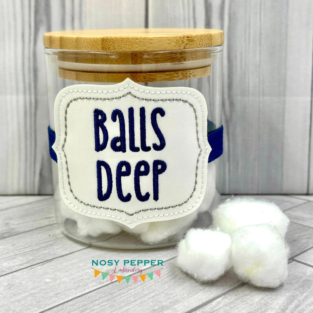 Balls Deep Jar band (3 sizes included) machine embroidery design DIGITAL DOWNLOAD