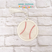 Load image into Gallery viewer, Baseball Applique Shaker bookmark/bag tag/ornament machine embroidery file DIGITAL DOWNLOAD