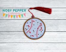 Load image into Gallery viewer, Baseball Applique Shaker bookmark/bag tag/ornament machine embroidery file DIGITAL DOWNLOAD