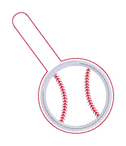 Baseball Applique Shaker snap tab and eyelet fob machine embroidery file (single and multi files included) DIGITAL DOWNLOAD