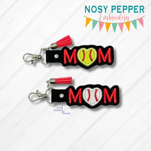 Load image into Gallery viewer, Baseball Mom Applique snap tab machine embroidery file (single &amp; multi file included) DIGITAL DOWNLOAD