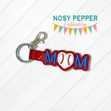 Load image into Gallery viewer, Baseball Mom Applique snap tab machine embroidery file (single &amp; multi file included) DIGITAL DOWNLOAD