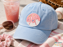 Load image into Gallery viewer, Baseball Drip patch __AUG 25 MB__ (2 sizes included) machine embroidery design DIGITAL DOWNLOAD