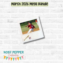 Load image into Gallery viewer, Baseball Frame machine embroidery design DIGITAL DOWNLOAD