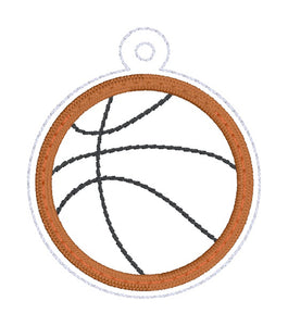 Basketball Applique Shaker snap tab and eyelet fob machine embroidery file (single and multi files included) DIGITAL DOWNLOAD