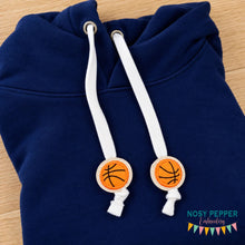 Load image into Gallery viewer, Basketball applique hoodie charms machine embroidery design DIGITAL DOWNLOAD