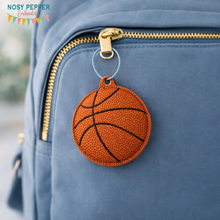 Load image into Gallery viewer, Basketball Puff bookmark/ornament/bag tag machine embroidery design DIGITAL DOWNLOAD