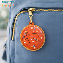 Load image into Gallery viewer, Basketball applique shaker bookmark/bag tag/ornament machine embroidery file DIGITAL DOWNLOAD