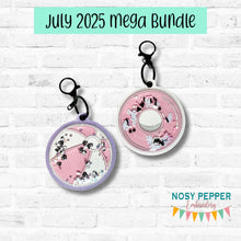 Load image into Gallery viewer, Pool Float applique shaker bag tag/bookmark/ornament July &#39;25 Mystery Bundle machine embroidery design DIGITAL DOWNLOAD