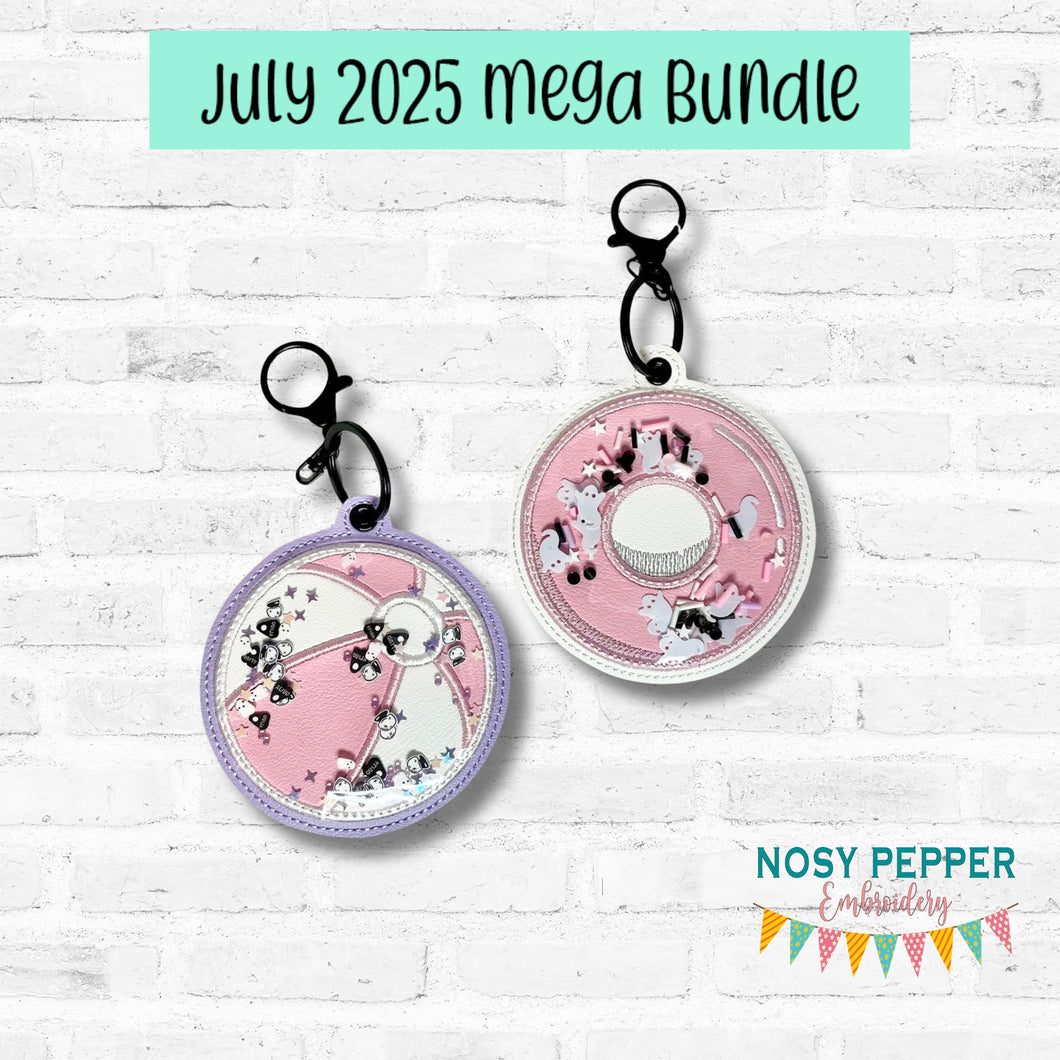 Pool Float applique shaker bag tag/bookmark/ornament July '25 Mystery Bundle machine embroidery design DIGITAL DOWNLOAD