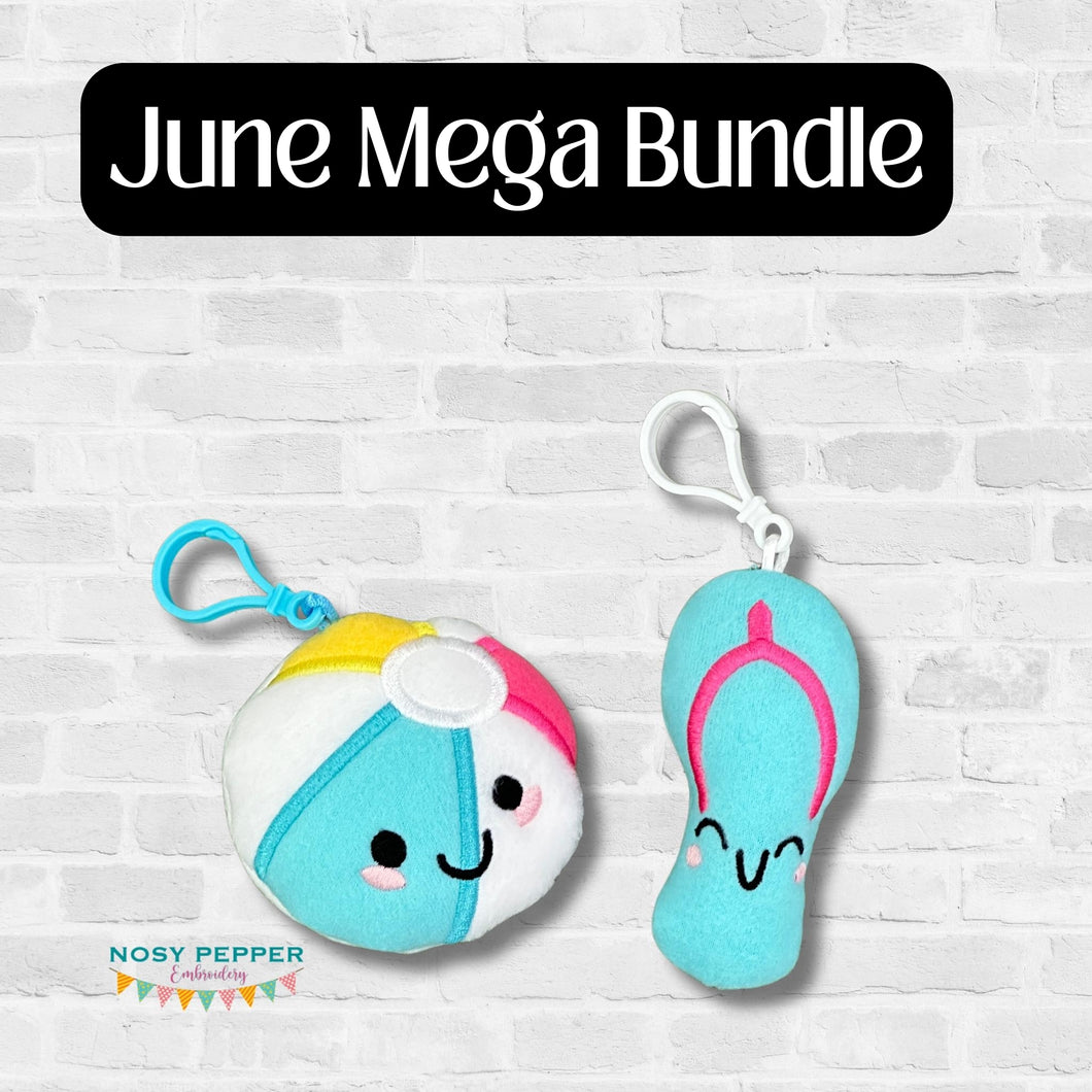 Pool mini stuffie set June 2024 Mystery Bundle machine embroidery design DIGITAL DOWNLOAD
