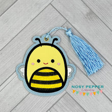 Load image into Gallery viewer, Bee Squishy bookmark/bag tag/ornament machine embroidery file DIGITAL DOWNLOAD