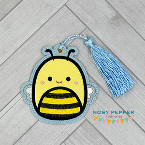 Bee Squishy bookmark/bag tag/ornament machine embroidery file DIGITAL DOWNLOAD
